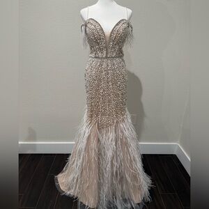 White/Nude Prom Dress